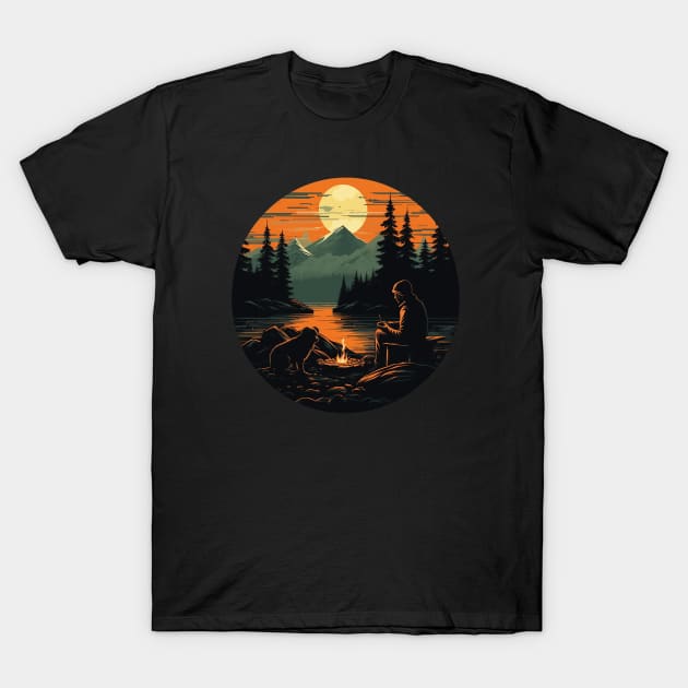 Camping with My Dog T-Shirt by MetaBrush